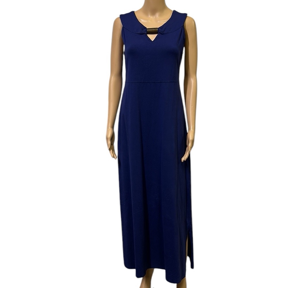 D&Co Denim Co Blue Sleeveless Keyhole Embellished Casual Maxi Dress Womens XS
